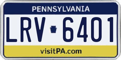 PA license plate LRV6401