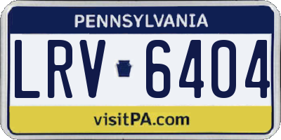 PA license plate LRV6404