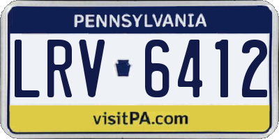 PA license plate LRV6412