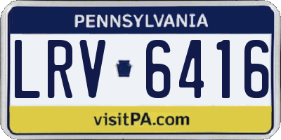 PA license plate LRV6416