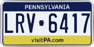 PA license plate LRV6417