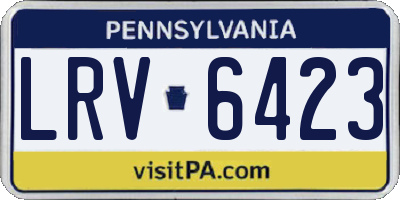 PA license plate LRV6423