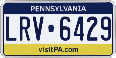 PA license plate LRV6429