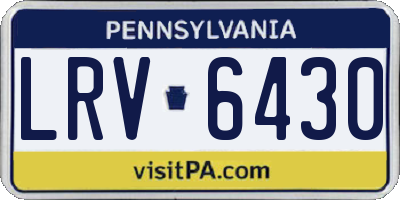 PA license plate LRV6430