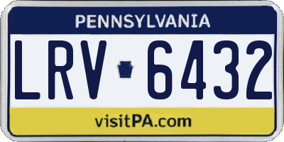 PA license plate LRV6432