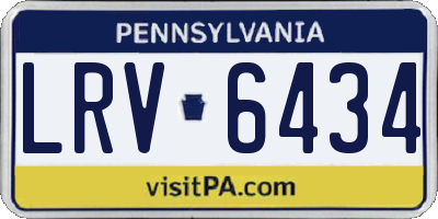 PA license plate LRV6434