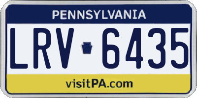 PA license plate LRV6435
