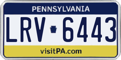 PA license plate LRV6443