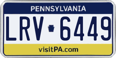PA license plate LRV6449