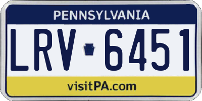 PA license plate LRV6451