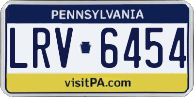 PA license plate LRV6454
