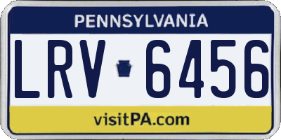 PA license plate LRV6456