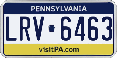 PA license plate LRV6463