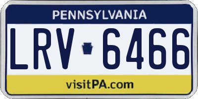 PA license plate LRV6466