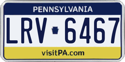 PA license plate LRV6467