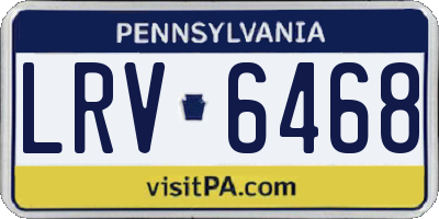 PA license plate LRV6468