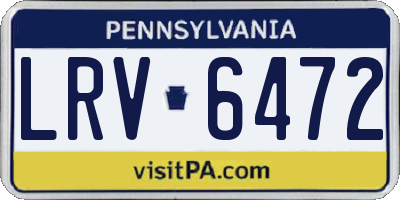 PA license plate LRV6472