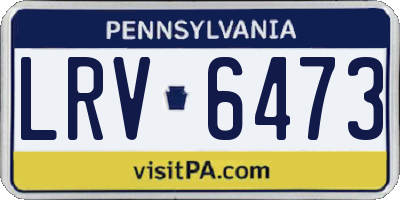PA license plate LRV6473