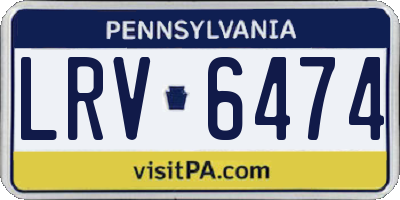 PA license plate LRV6474