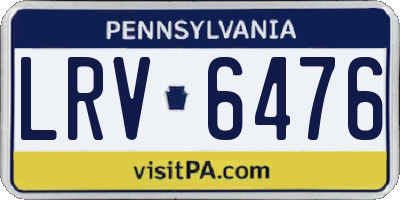 PA license plate LRV6476
