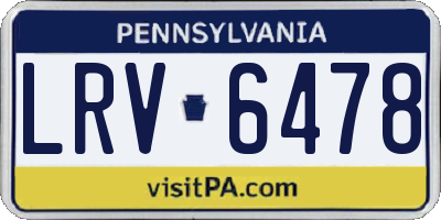PA license plate LRV6478