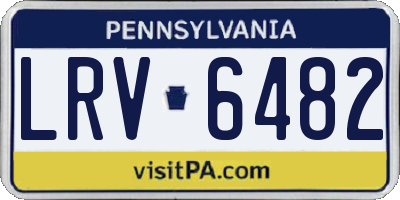PA license plate LRV6482