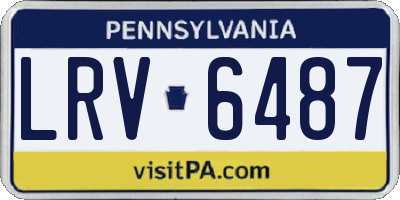 PA license plate LRV6487