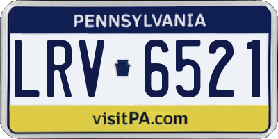 PA license plate LRV6521