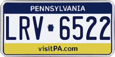 PA license plate LRV6522