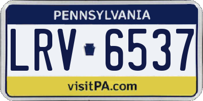 PA license plate LRV6537