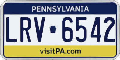 PA license plate LRV6542