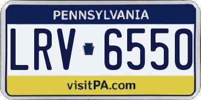 PA license plate LRV6550