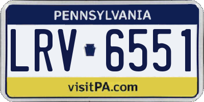 PA license plate LRV6551