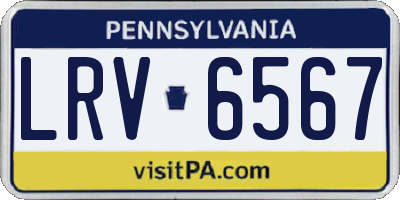 PA license plate LRV6567