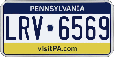 PA license plate LRV6569