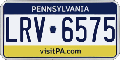 PA license plate LRV6575