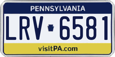 PA license plate LRV6581