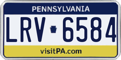 PA license plate LRV6584