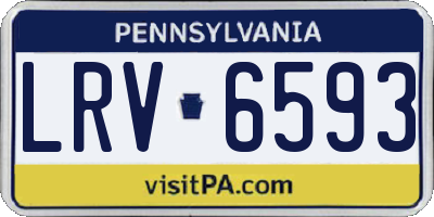 PA license plate LRV6593