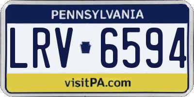 PA license plate LRV6594