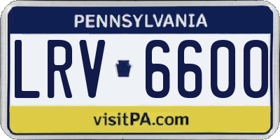 PA license plate LRV6600