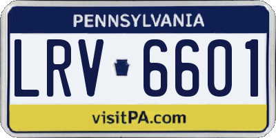 PA license plate LRV6601