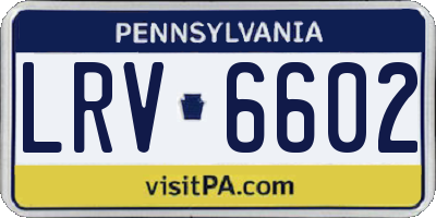 PA license plate LRV6602