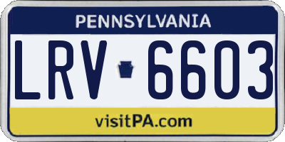 PA license plate LRV6603