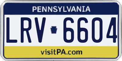 PA license plate LRV6604