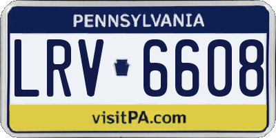 PA license plate LRV6608