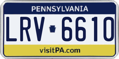 PA license plate LRV6610