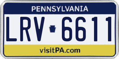 PA license plate LRV6611