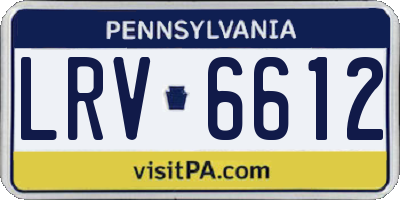 PA license plate LRV6612