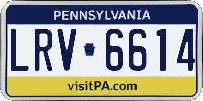 PA license plate LRV6614